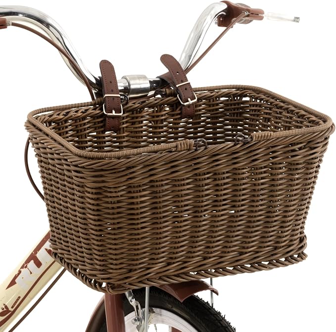 Wicker Basket for Bike, Brown