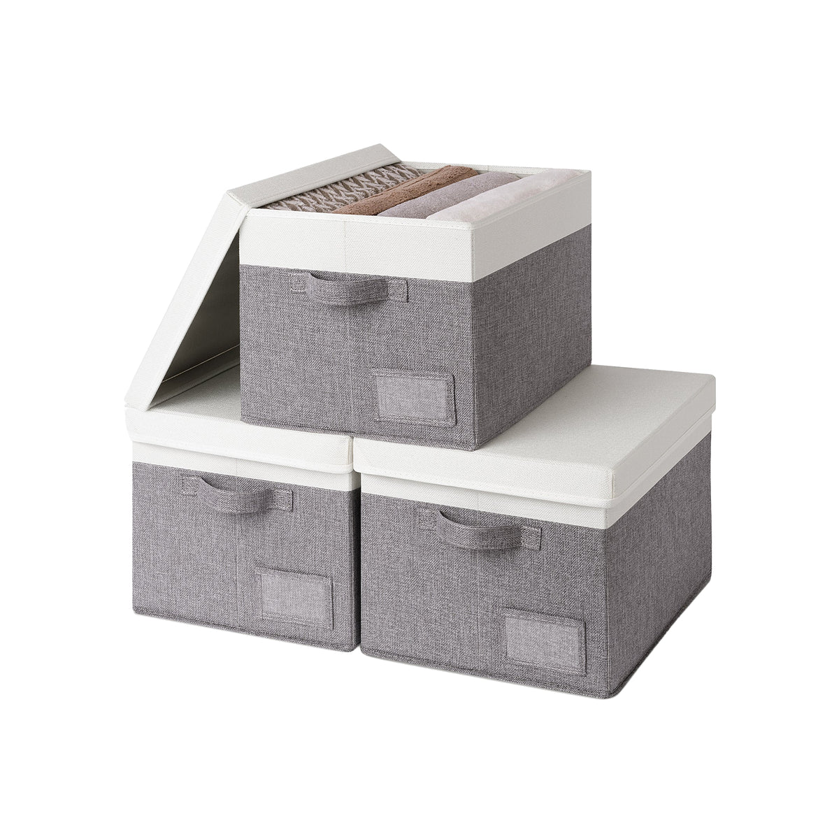 3 Pack Lagre Fabric Storage Bins with Lids
