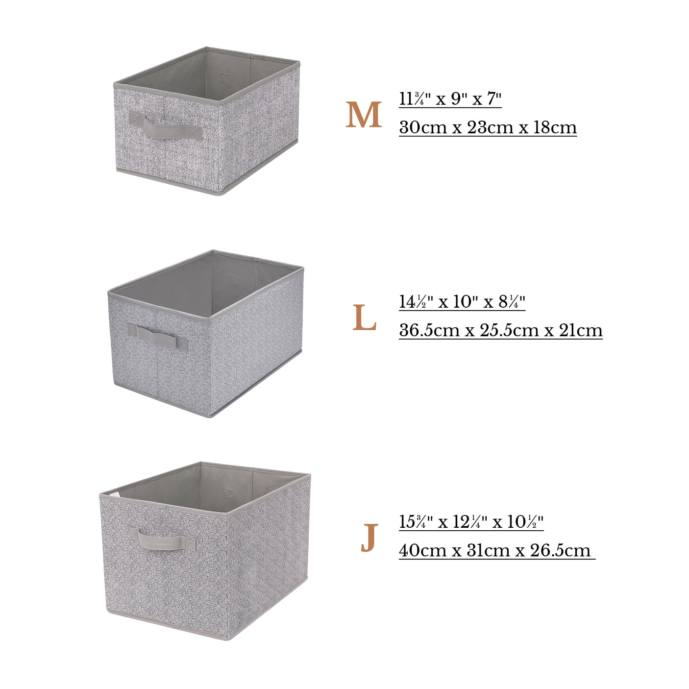Granny‘s Grey Serice - 3 Packs Storage Bins for 3 Sizes