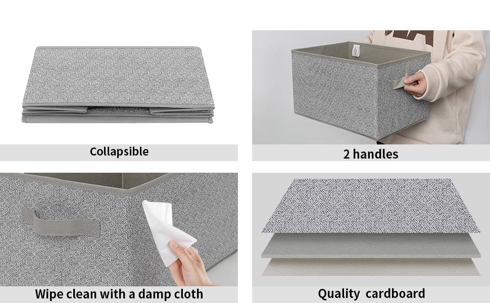 Lidless Fabric Storage Bin, 3 Pack