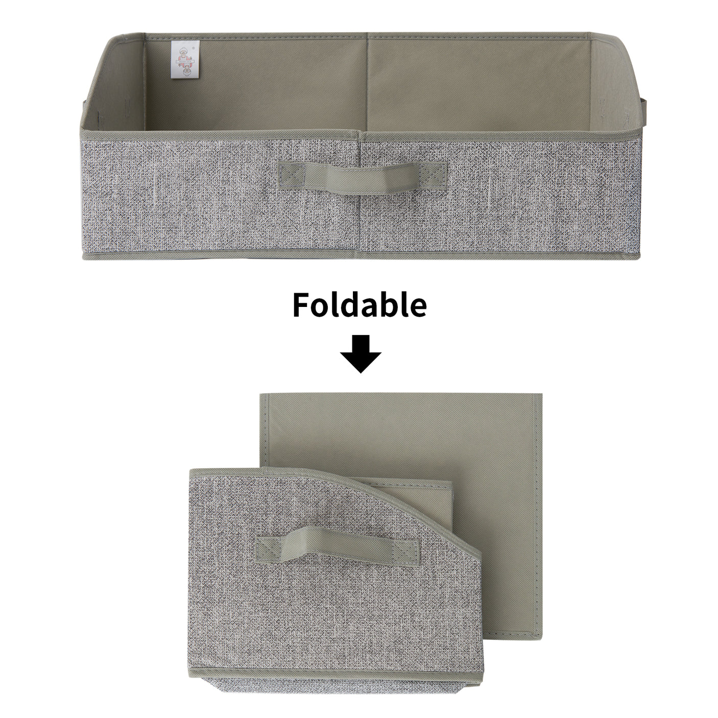 Trapezoid Storage Baskets with 3 Handles, 3 Pack