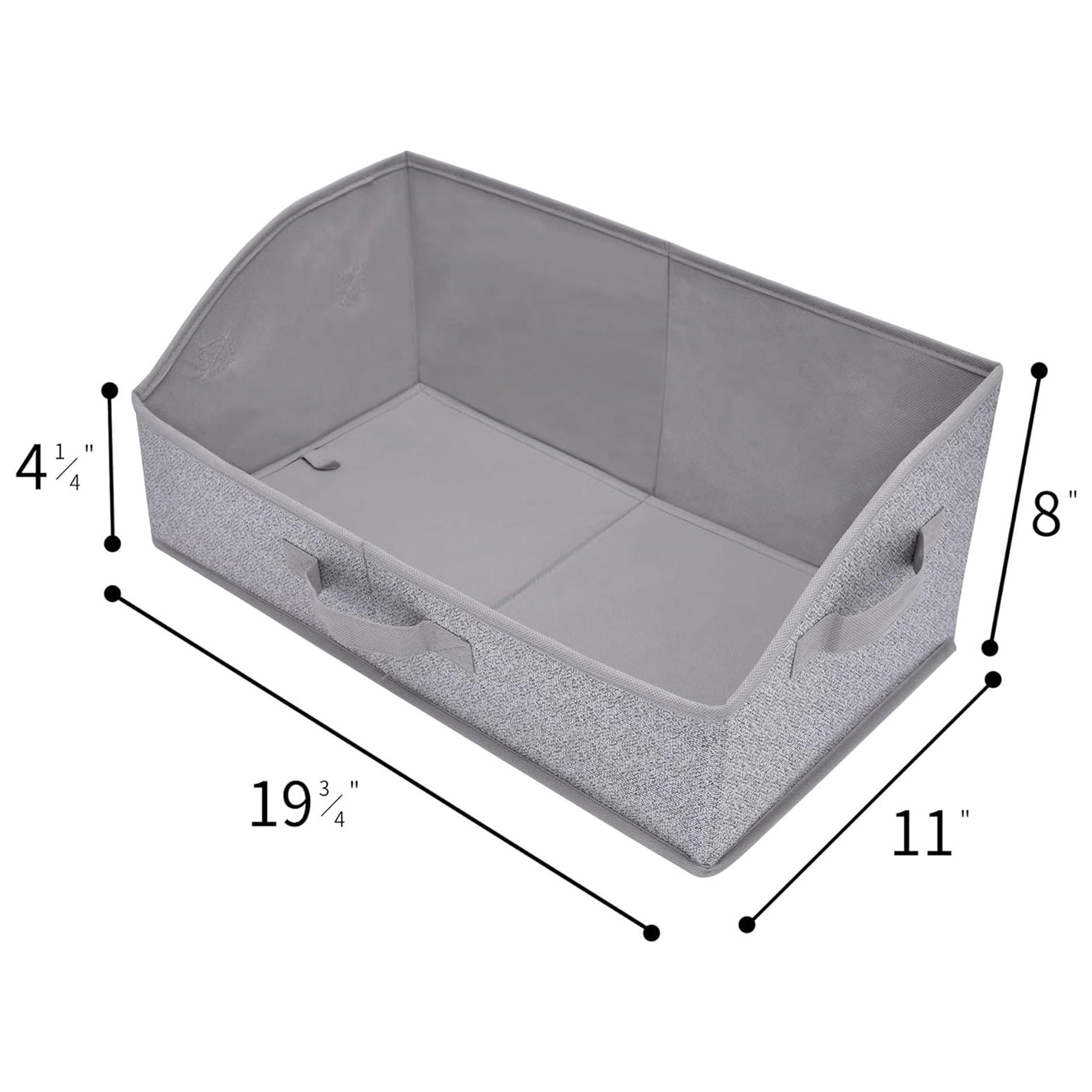Trapezoid Storage Baskets with 3 Handles, 3 Pack