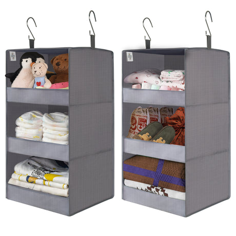 3-Shelf Foldable Hanging Shelves, 2 Pack