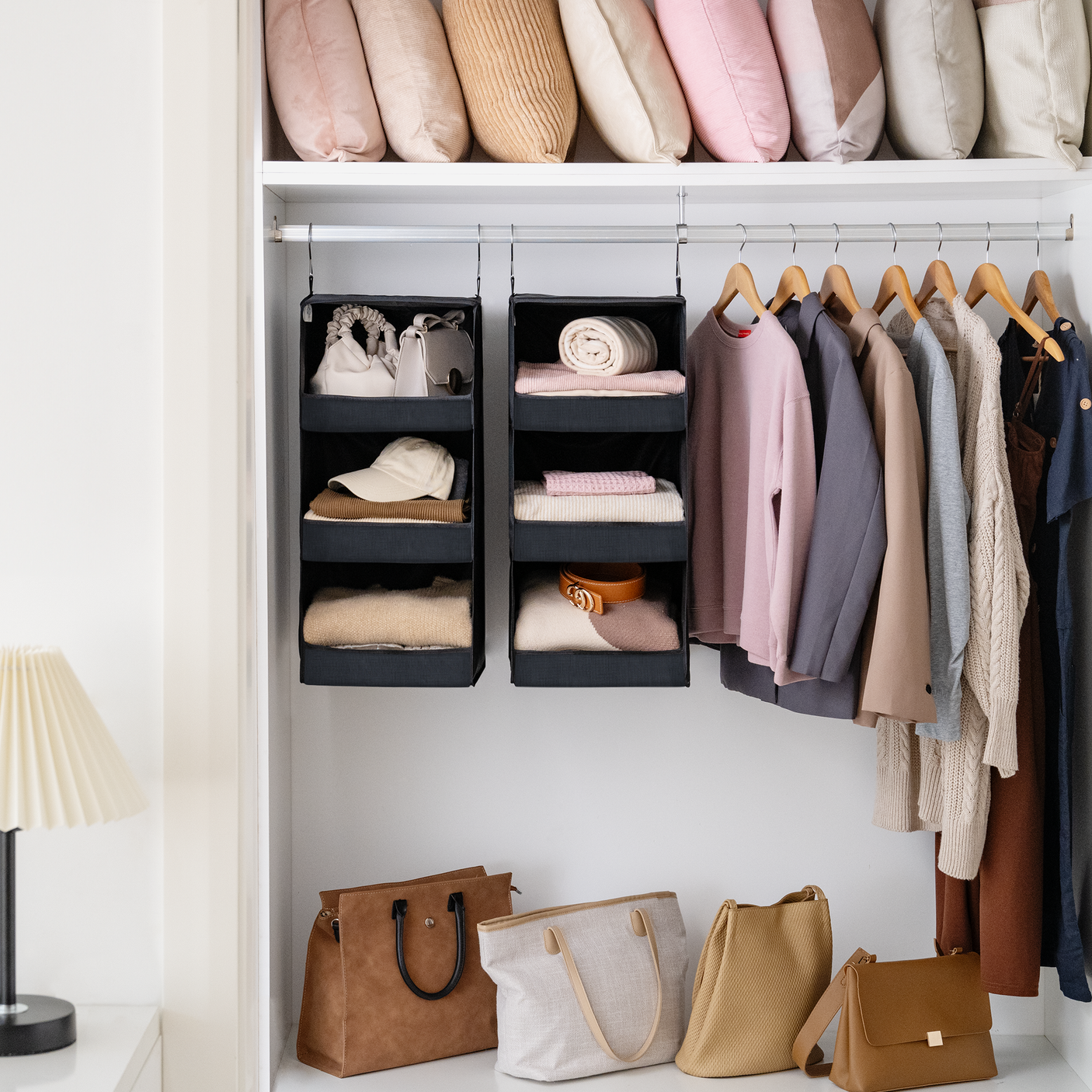 3-Shelf Foldable Hanging Shelves, 2 Pack