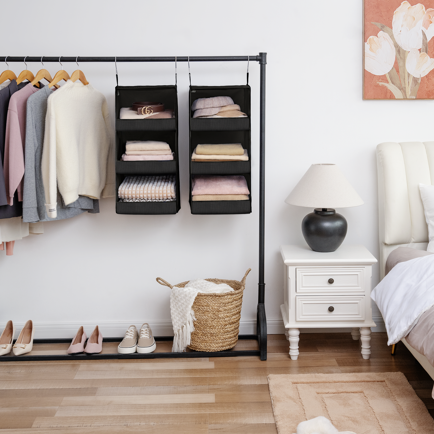 3-Shelf Foldable Hanging Shelves, 2 Pack