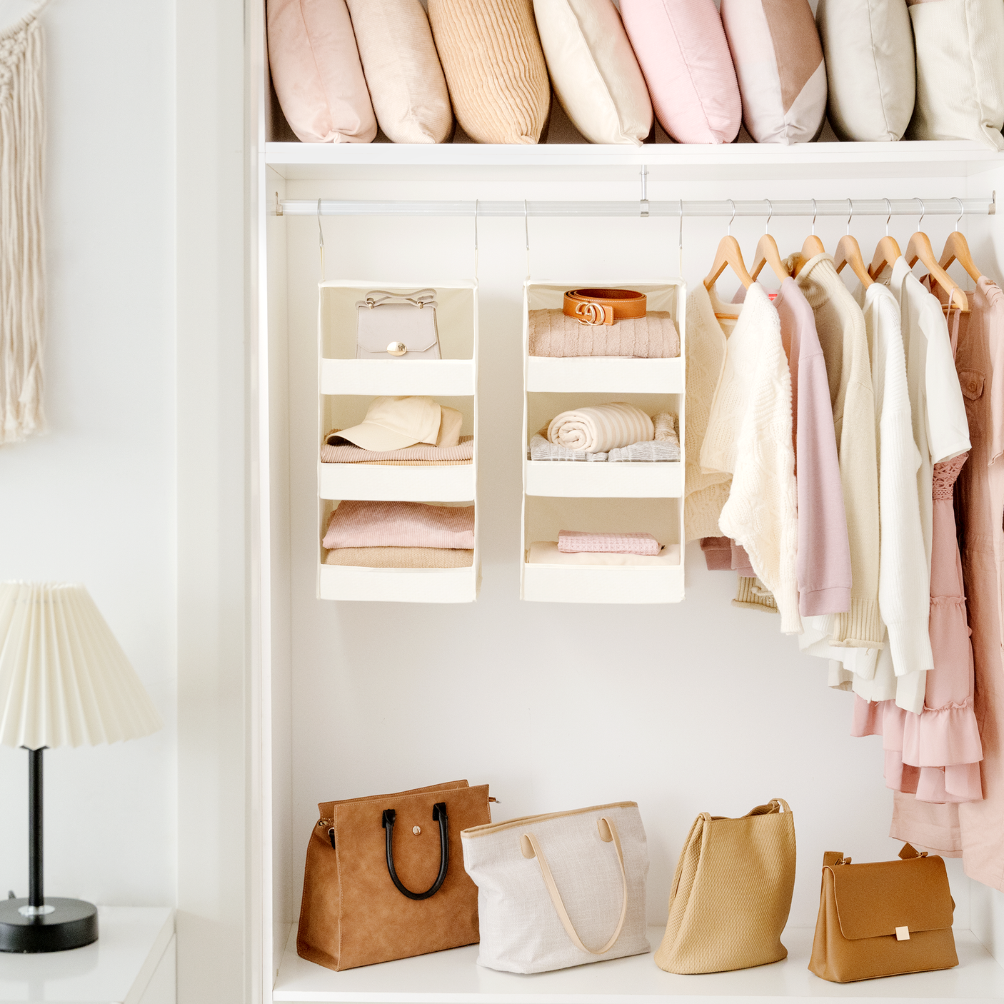 3-Shelf Foldable Hanging Shelves, 2 Pack