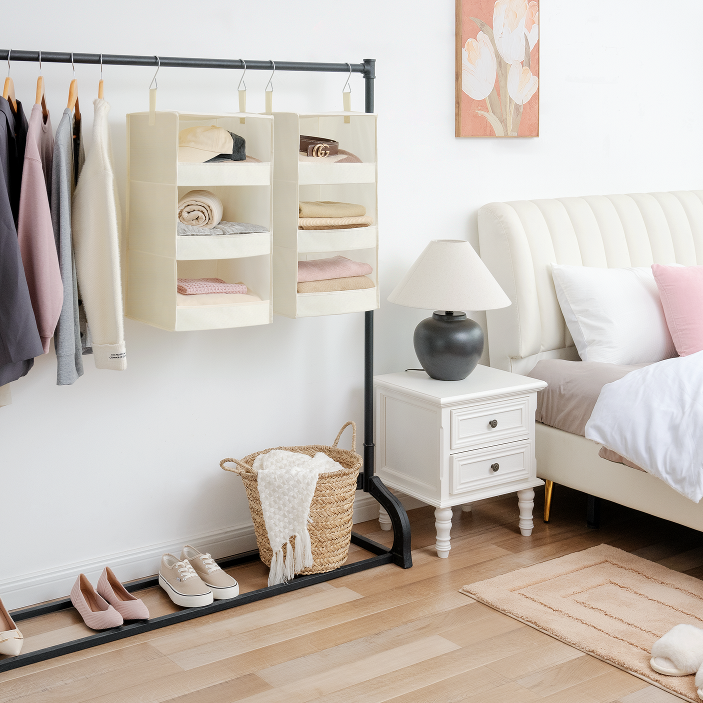 3-Shelf Foldable Hanging Shelves, 2 Pack