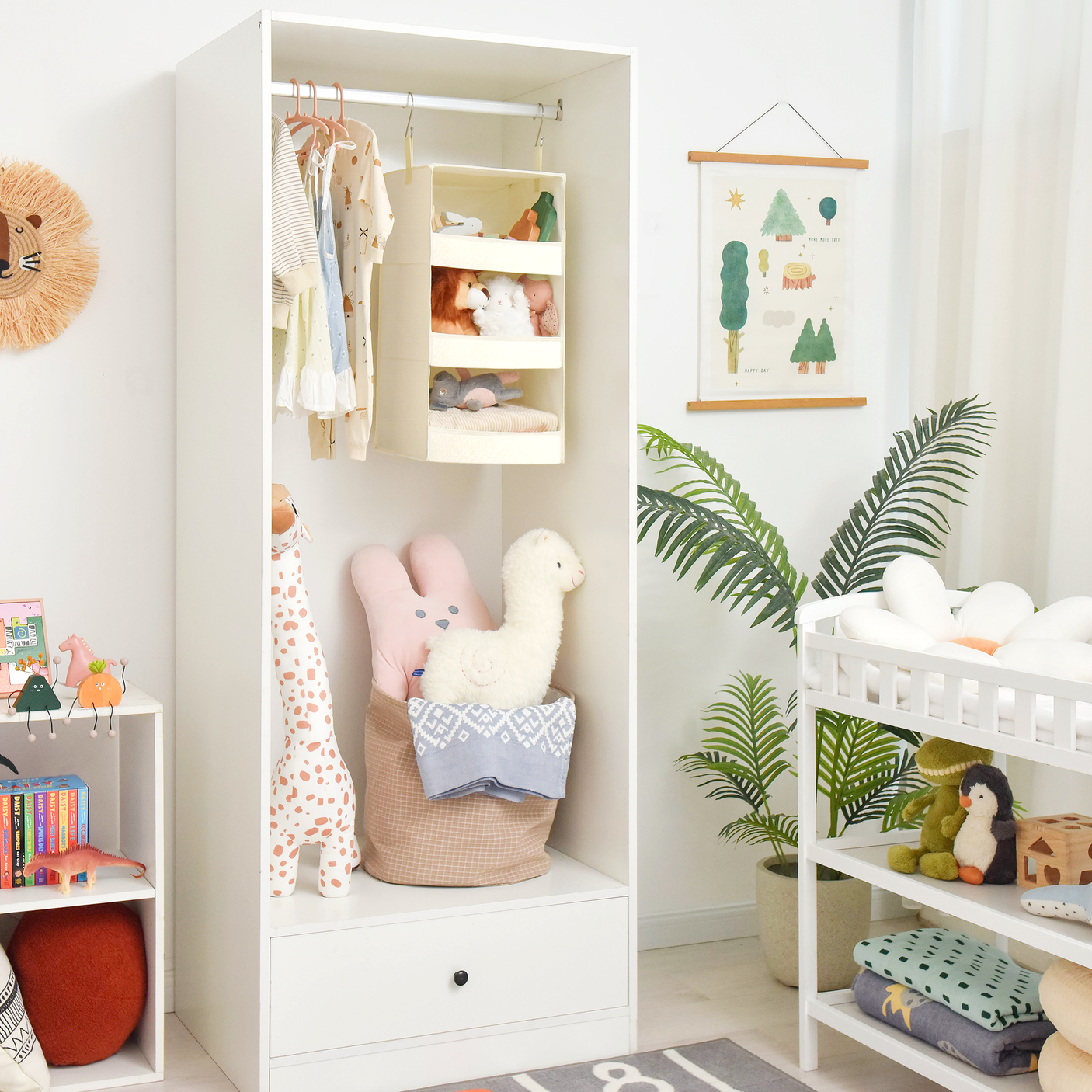 3-Shelf Foldable Hanging Shelves, 2 Pack