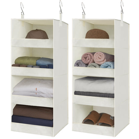 4-Shelf Fabric Hanging Organizer, 2 Pack