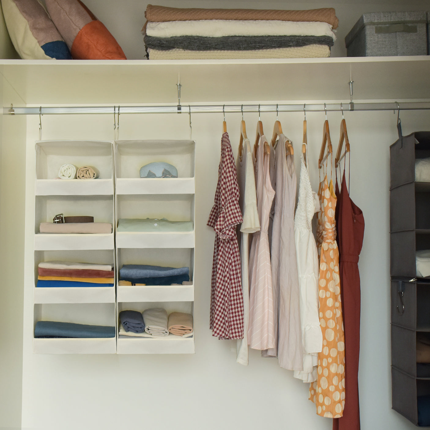 4-Shelf Fabric Hanging Organizer, 2 Pack