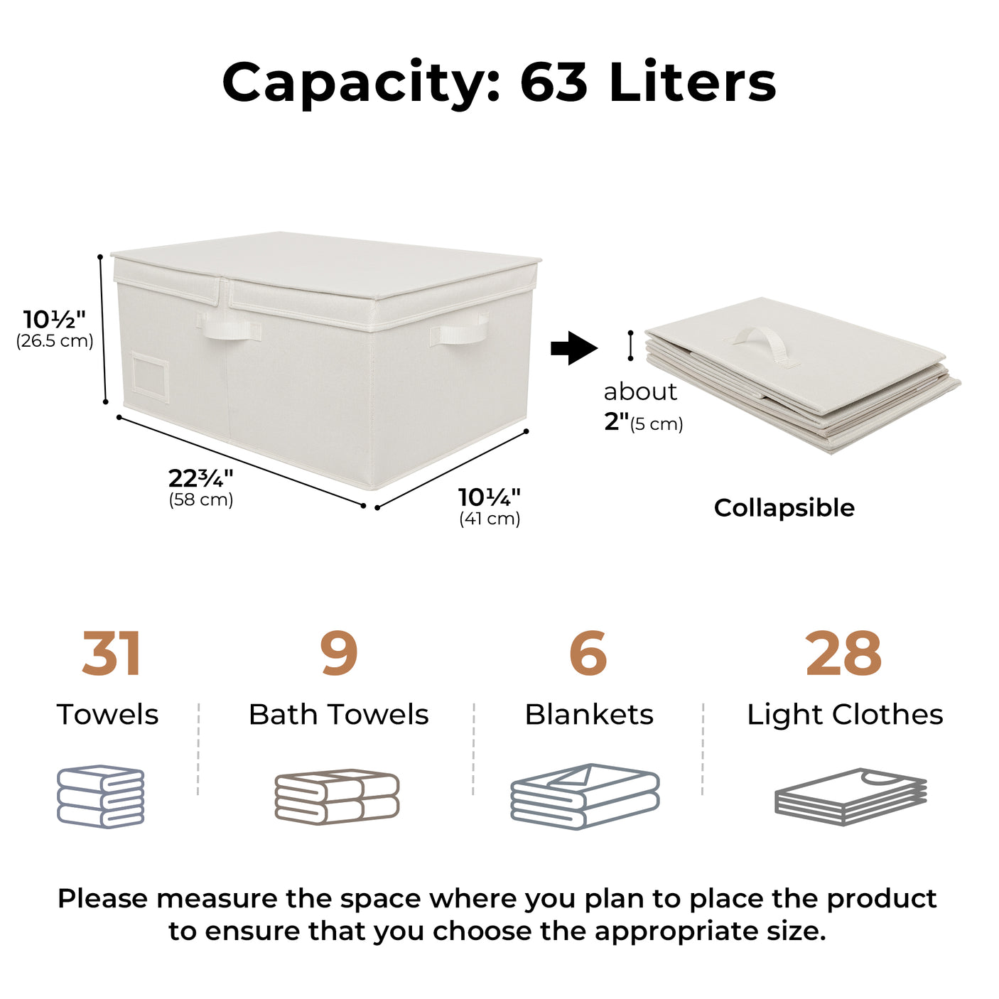 Jumbo Fabric Storage Bin with Double-open Lid 2-Pack