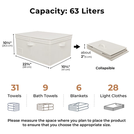 Jumbo Fabric Storage Bin with Double-open Lid 2-Pack