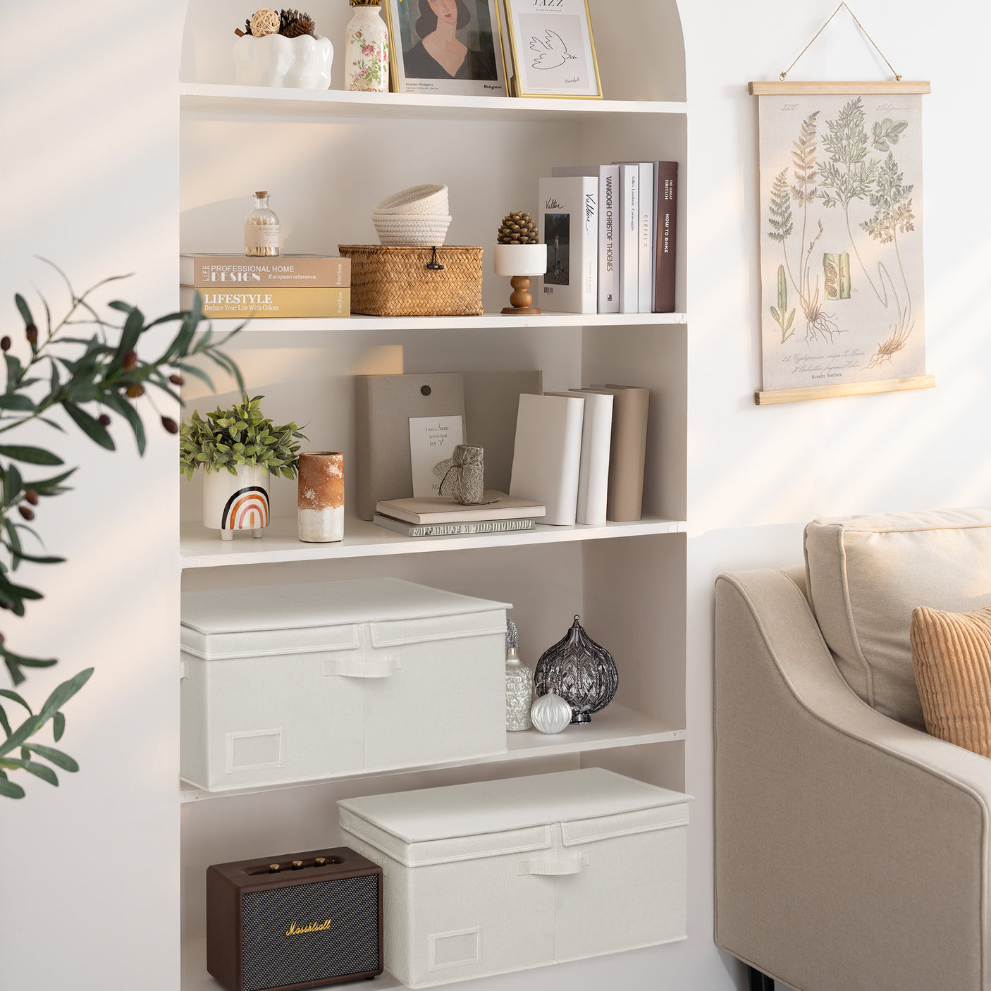 Jumbo Fabric Storage Bin with Double-open Lid 2-Pack