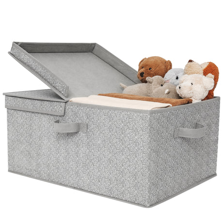 Jumbo Fabric Storage Bin with Double-open Lid
