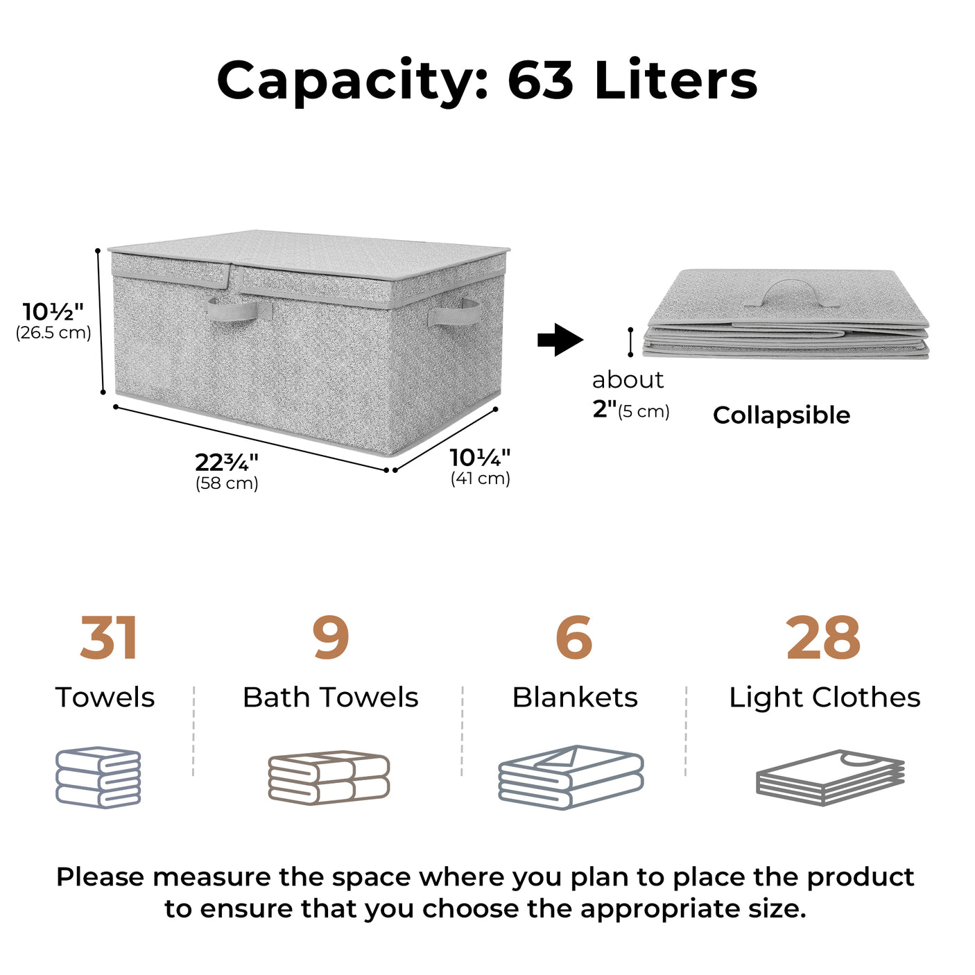 Jumbo Fabric Storage Bin with Double-open Lid 2-Pack