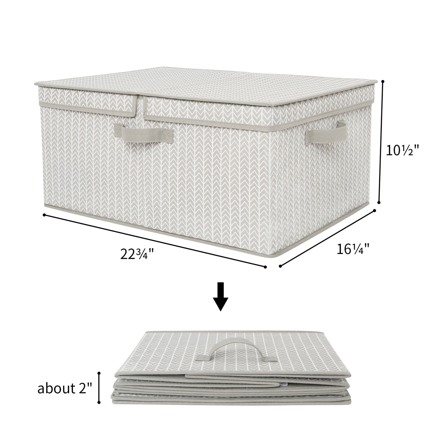 Jumbo Fabric Storage Bin with Double-open Lid