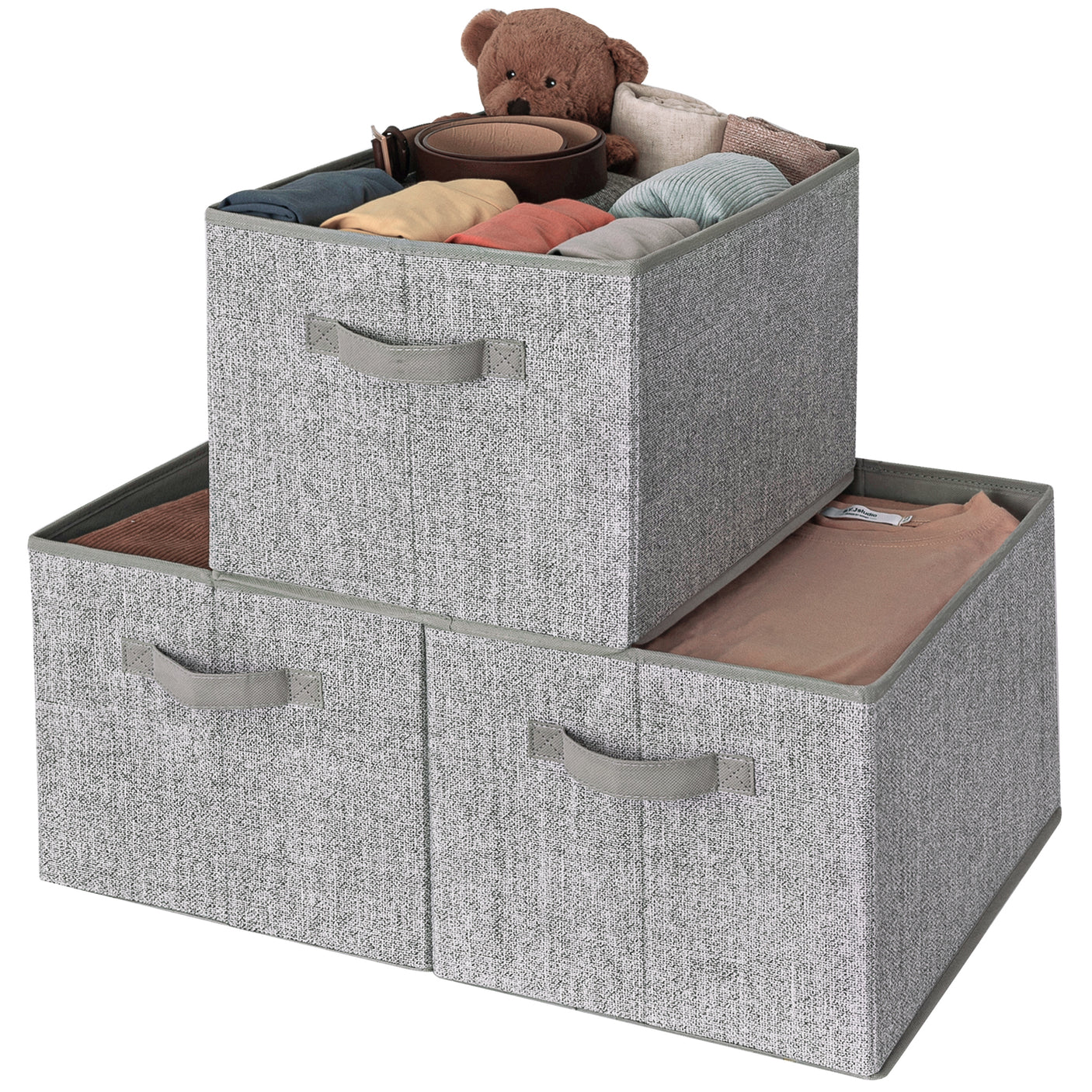 Lidless Fabric Storage Bin, 3 Pack
