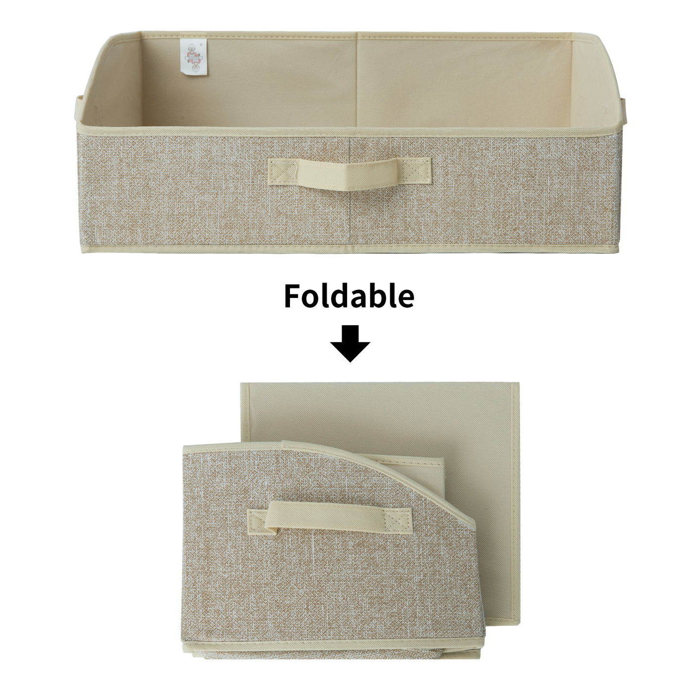 Trapezoid Storage Baskets with 3 Handles, 3 Pack