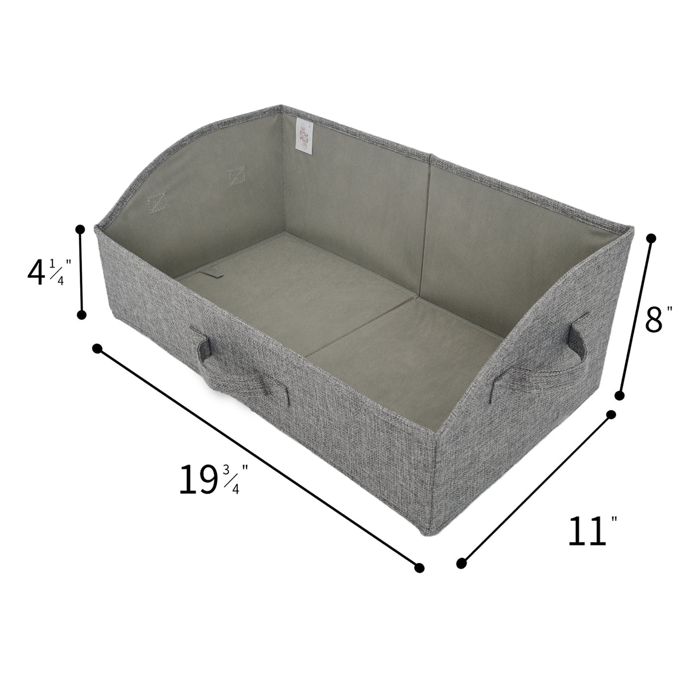 Trapezoid Storage Baskets with 3 Handles, 3 Pack