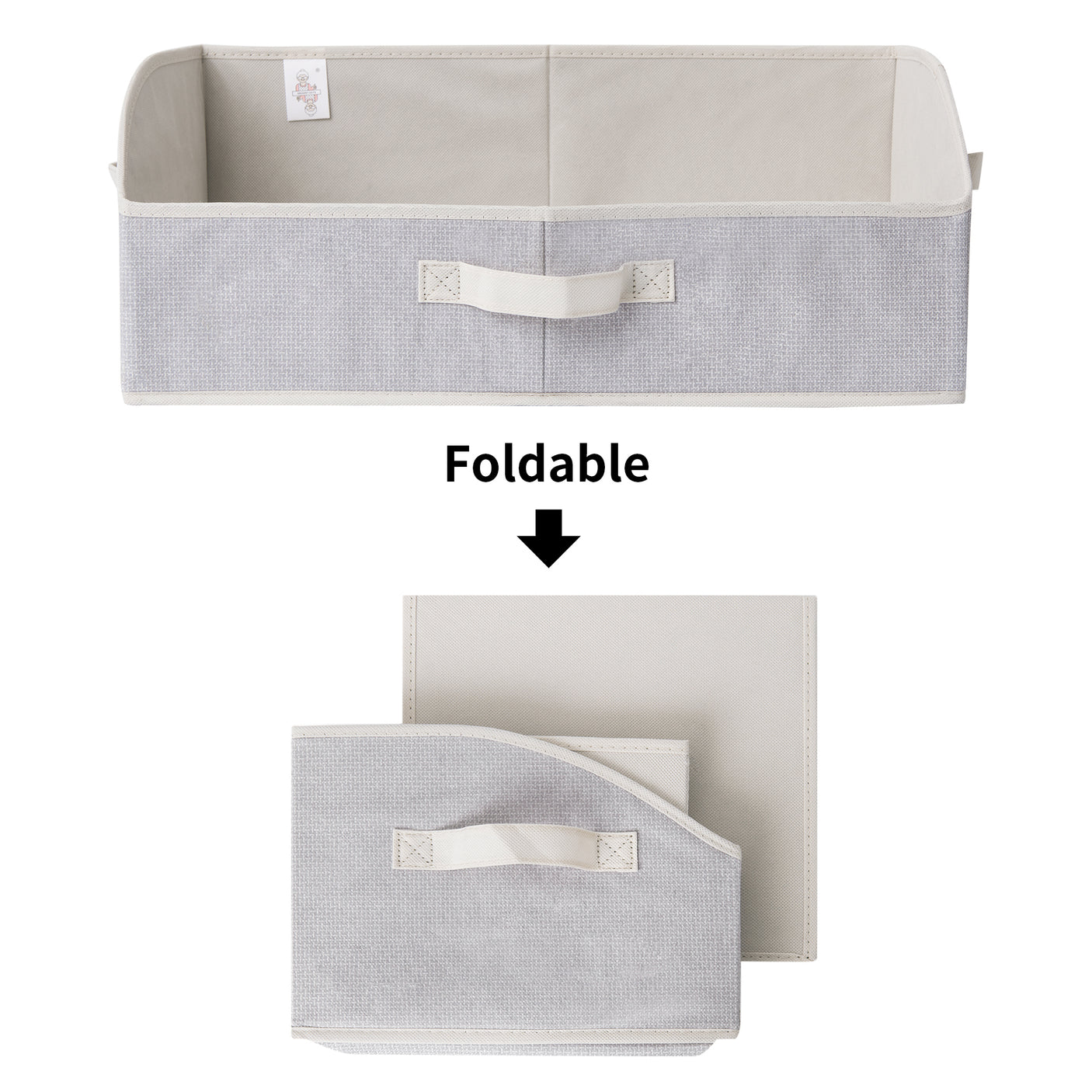 Trapezoid Storage Baskets with 3 Handles, 3 Pack