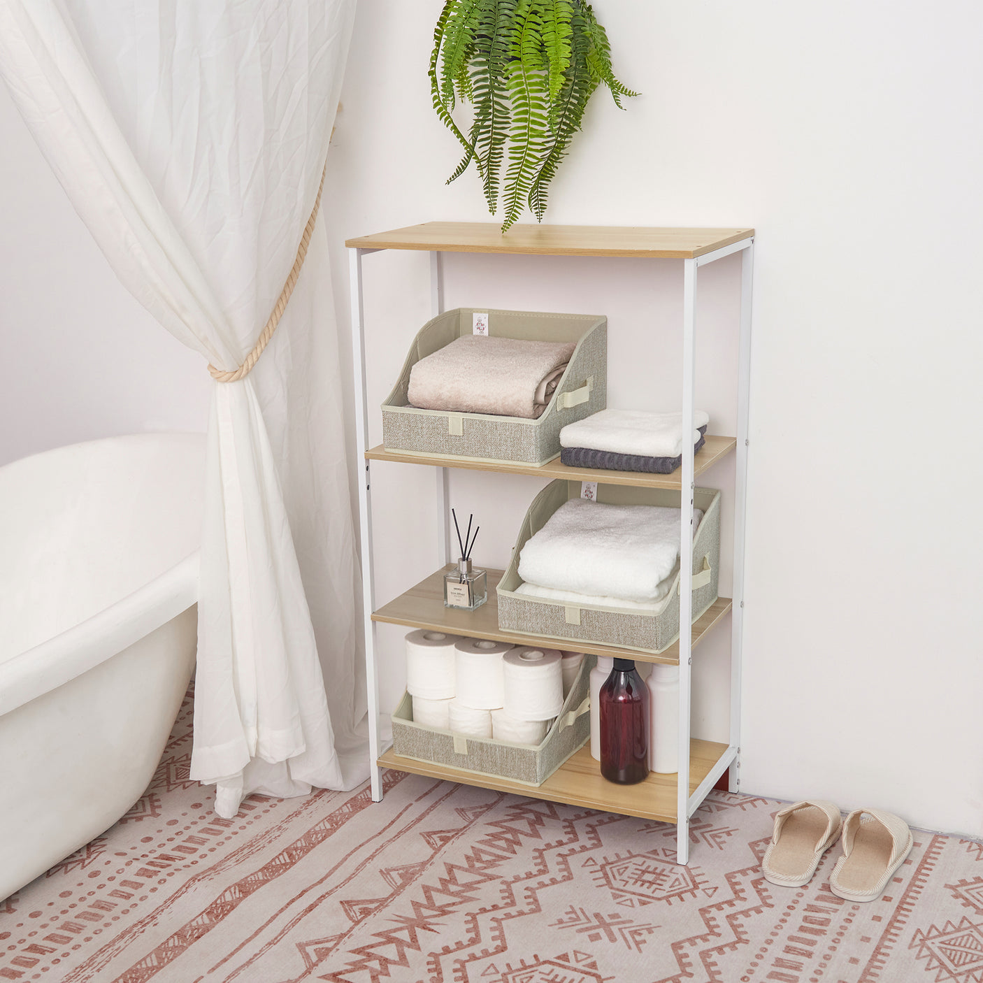 Trapezoid Storage Baskets with 3 Handles, 3 Pack