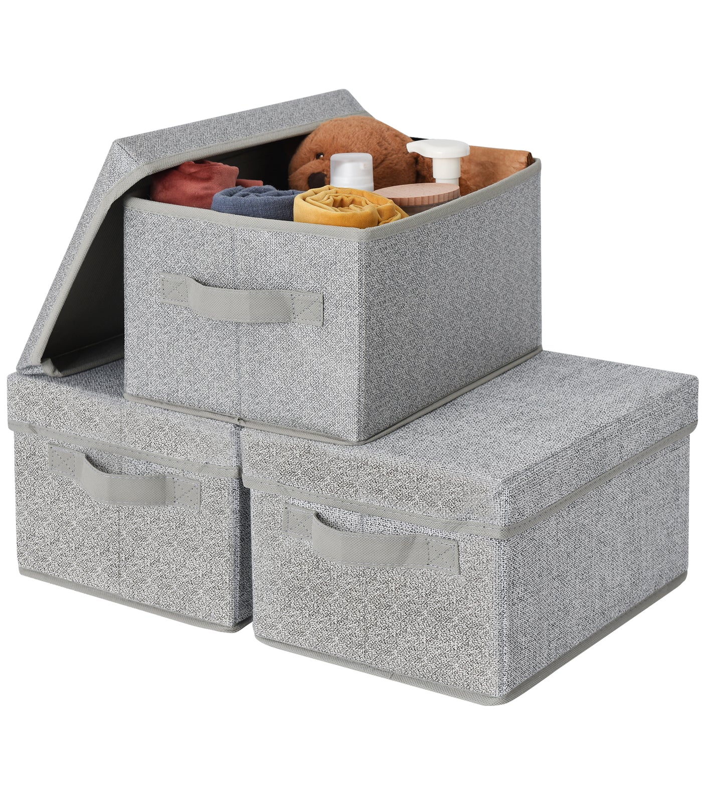 Fabric Storage Bins with Lids, 3 Pack
