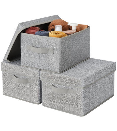 Fabric Storage Bins with Lids, 3 Pack