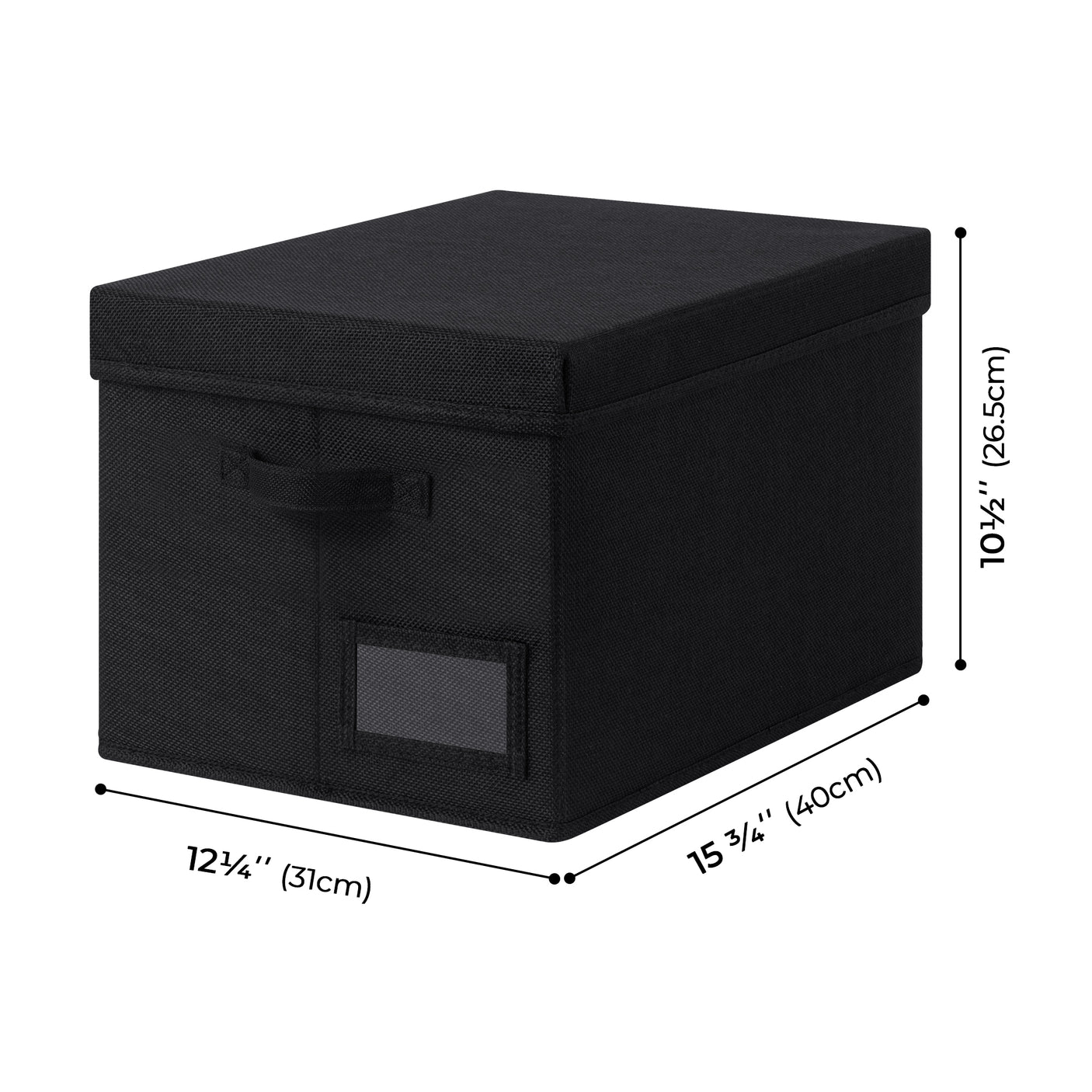 Granny‘s Black Seires - 3 Packs Storage Bins with Laber Holder, Lid