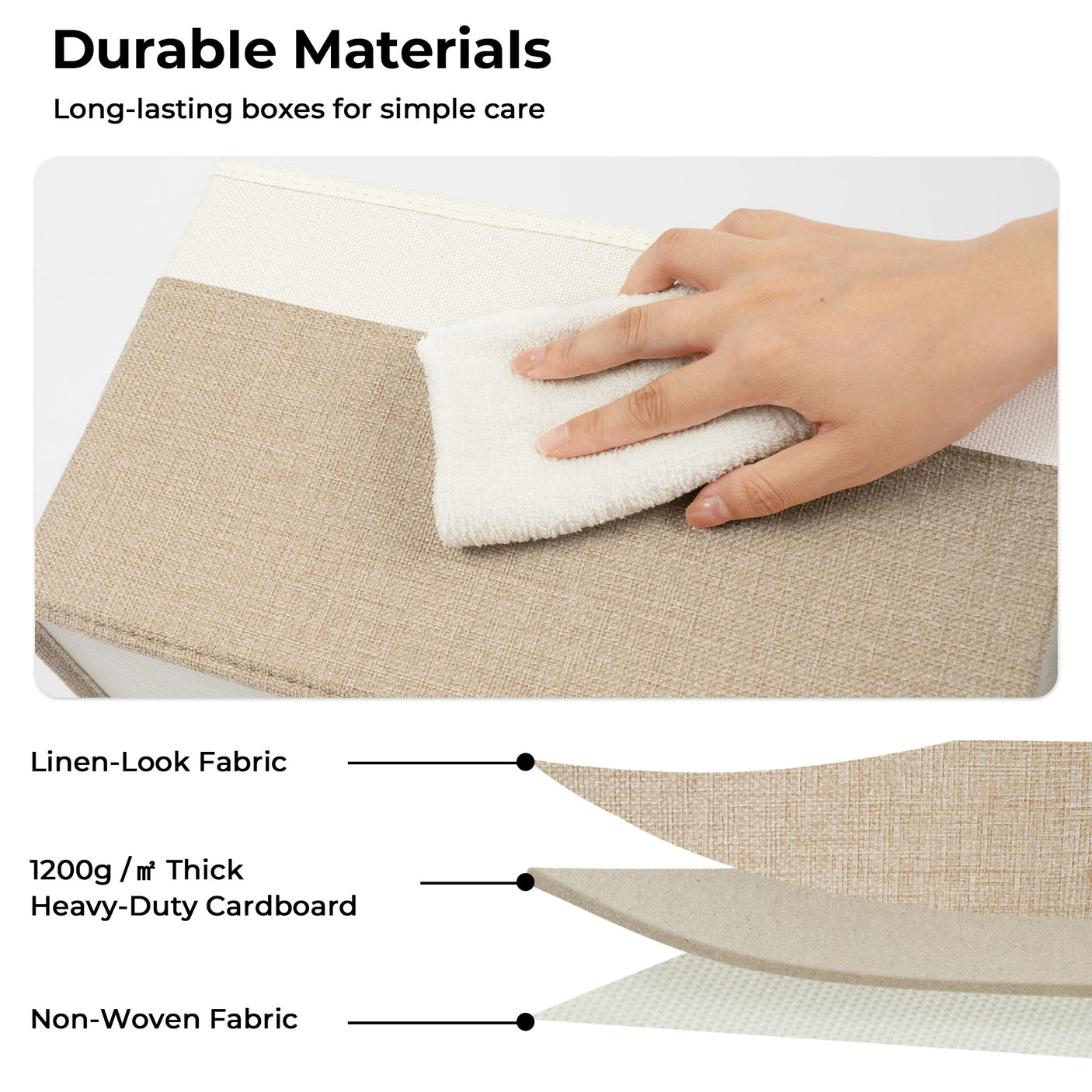 3 Pack Lagre Fabric Storage Bins with Lids