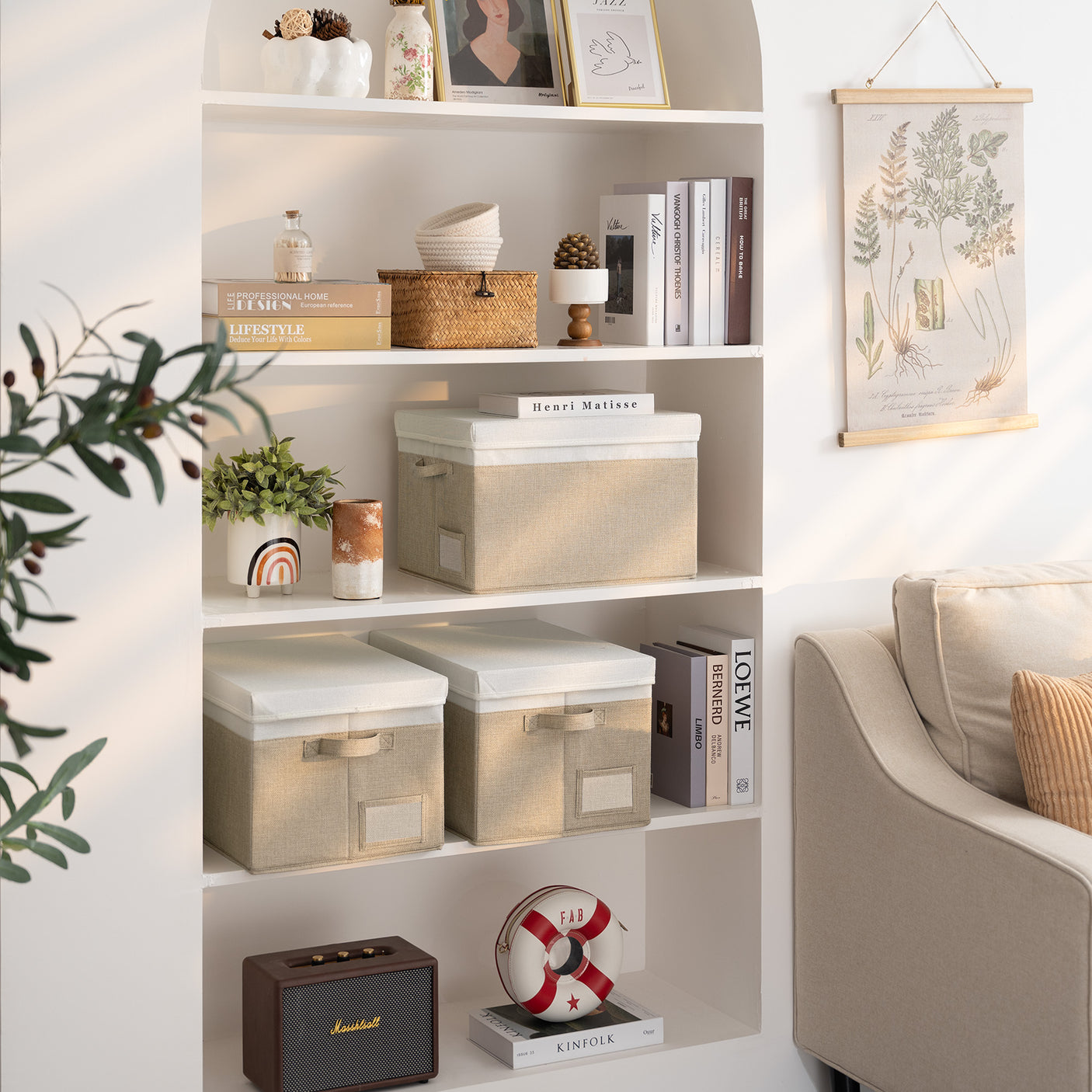 3 Pack Lagre Fabric Storage Bins with Lids