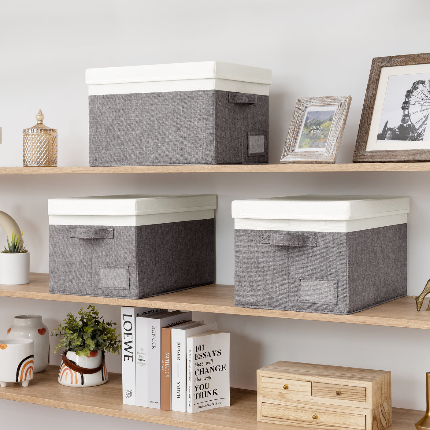 3 Pack Lagre Fabric Storage Bins with Lids