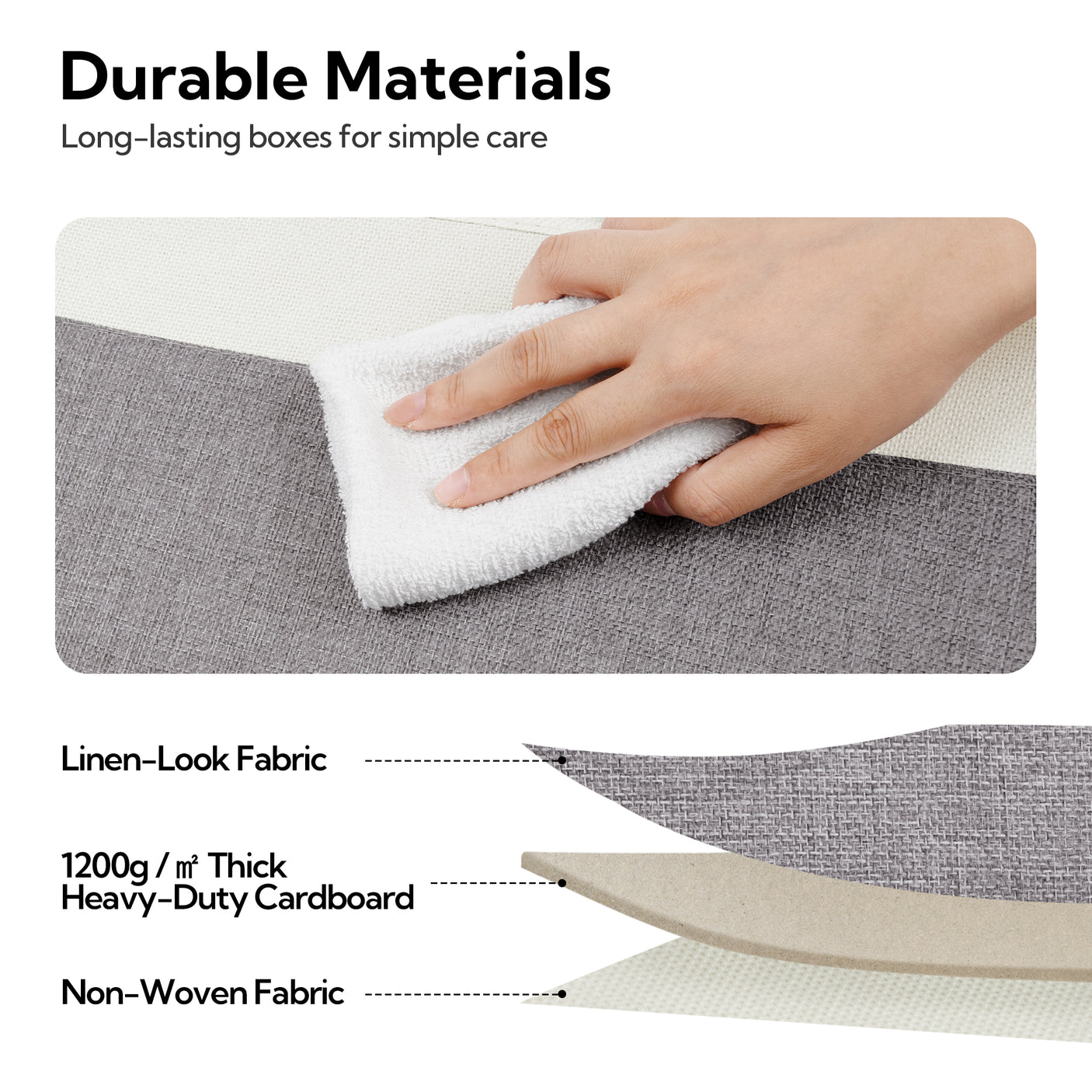 3 Pack Lagre Fabric Storage Bins with Lids