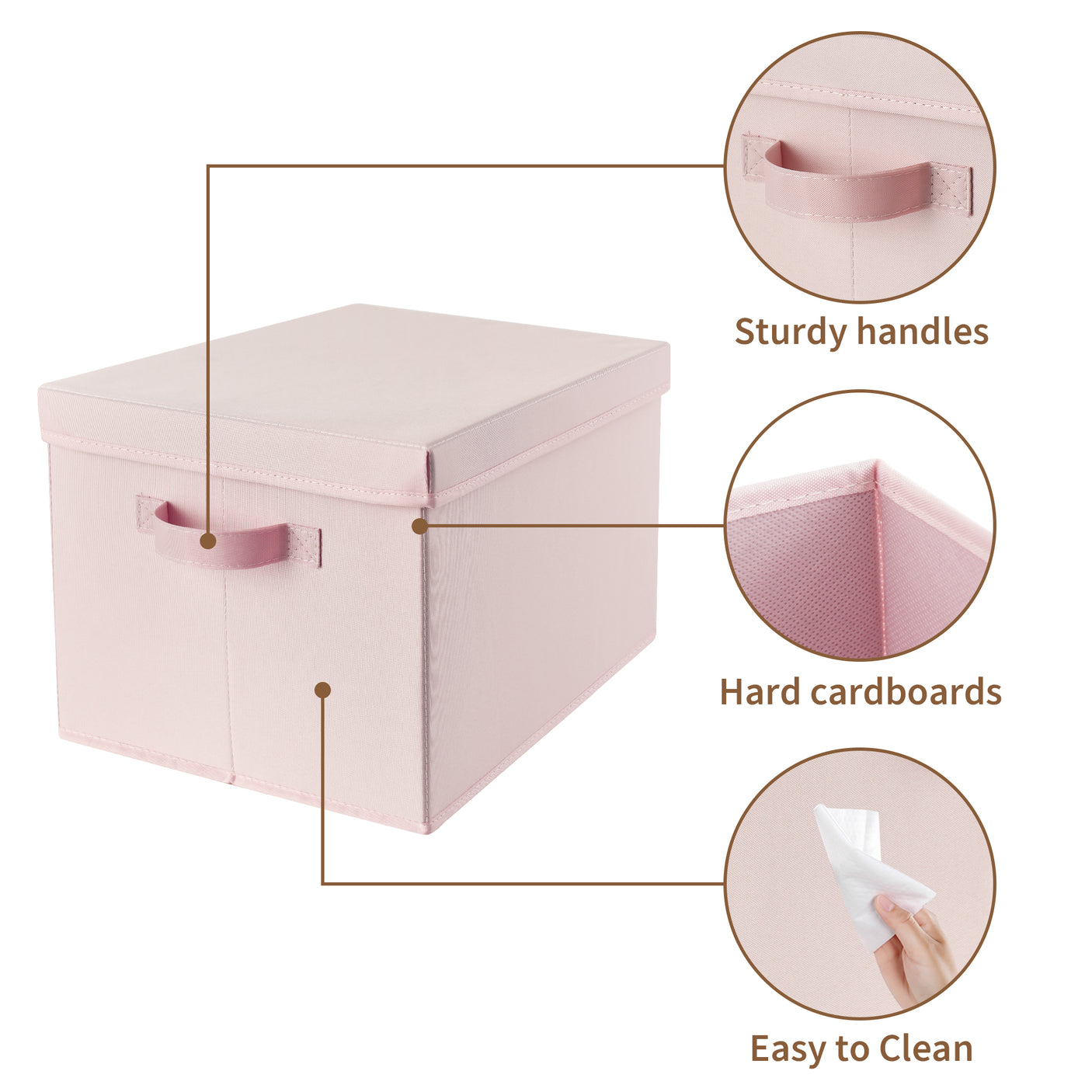 Fabric Storage Bins with Lids, 3 Pack