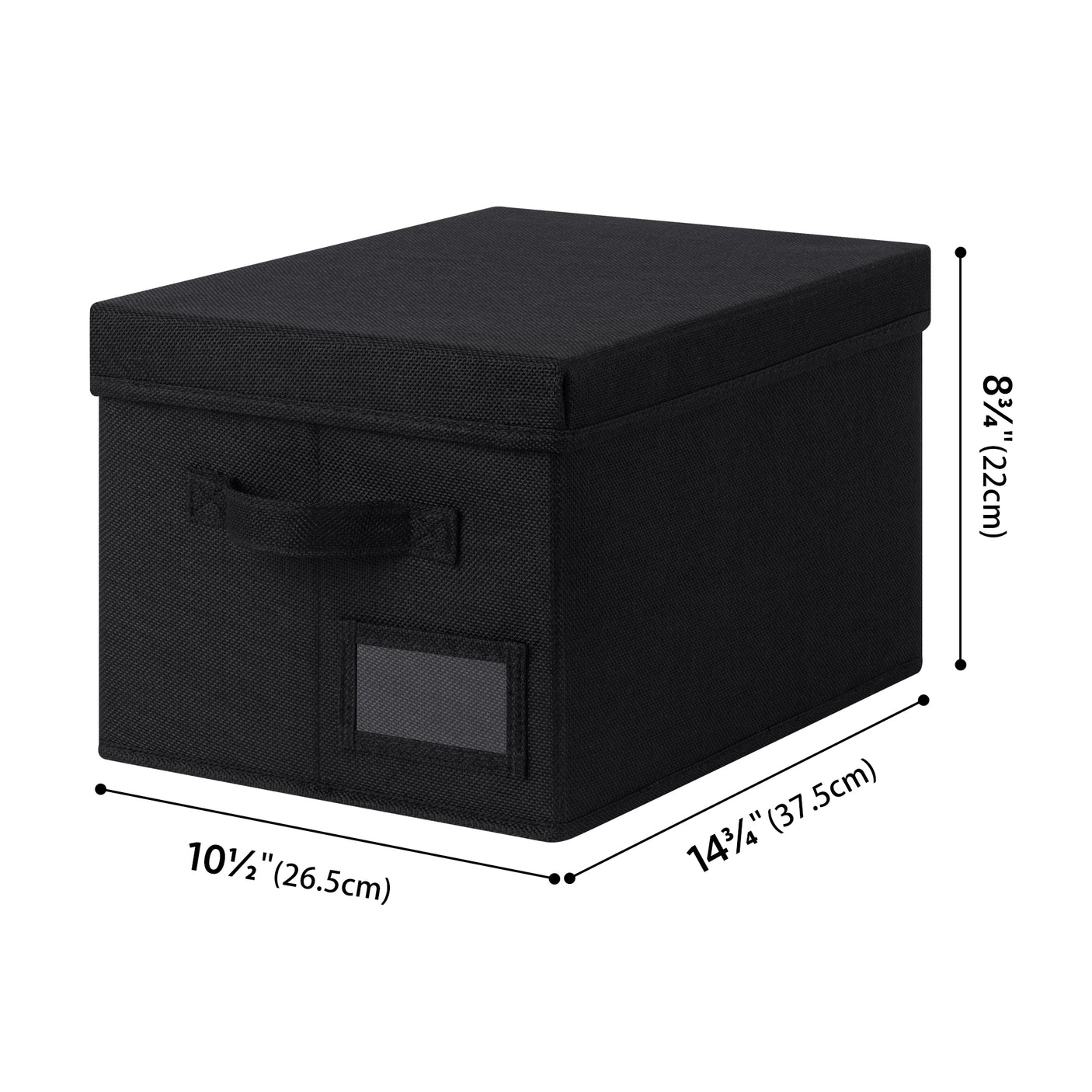 Granny‘s Black Seires - 3 Packs Storage Bins with Laber Holder, Lid