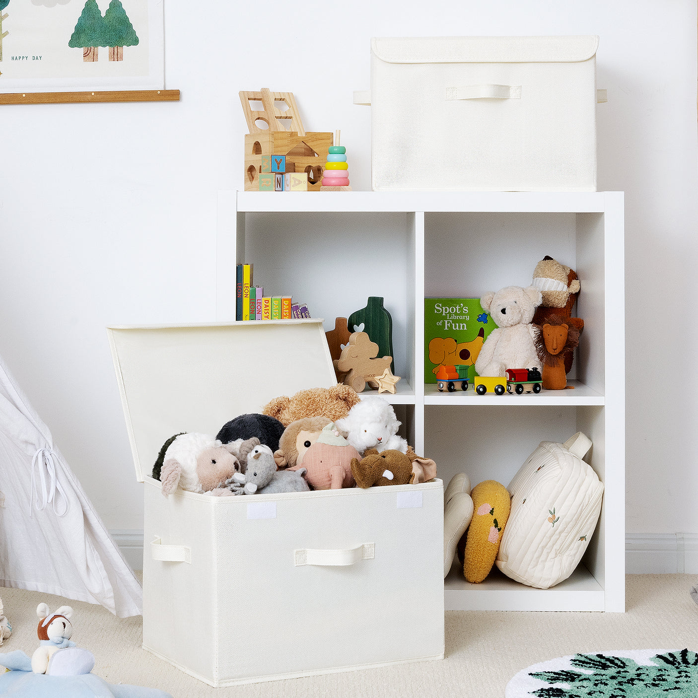 Extra Large 2-Pack Storage Bins with Lids & Holder