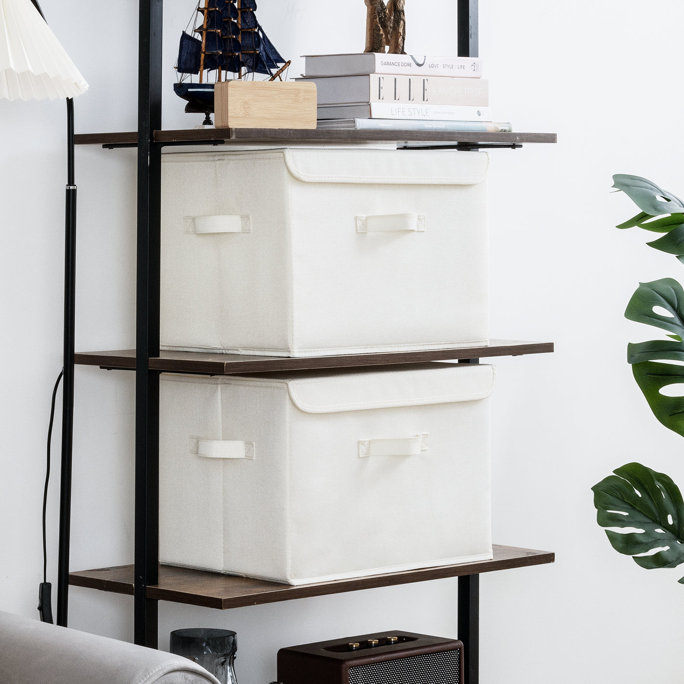 Extra Large 2-Pack Storage Bins with Lids & Holder