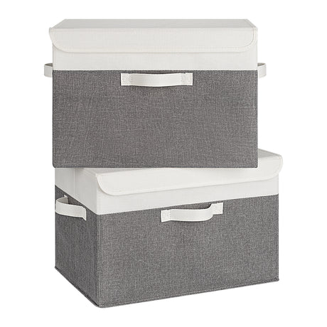 Extra Large 2-Pack Storage Bins with Lids & Holder