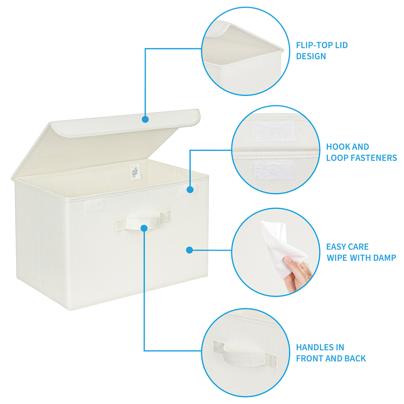 Storage Bins with Flip-up Lids