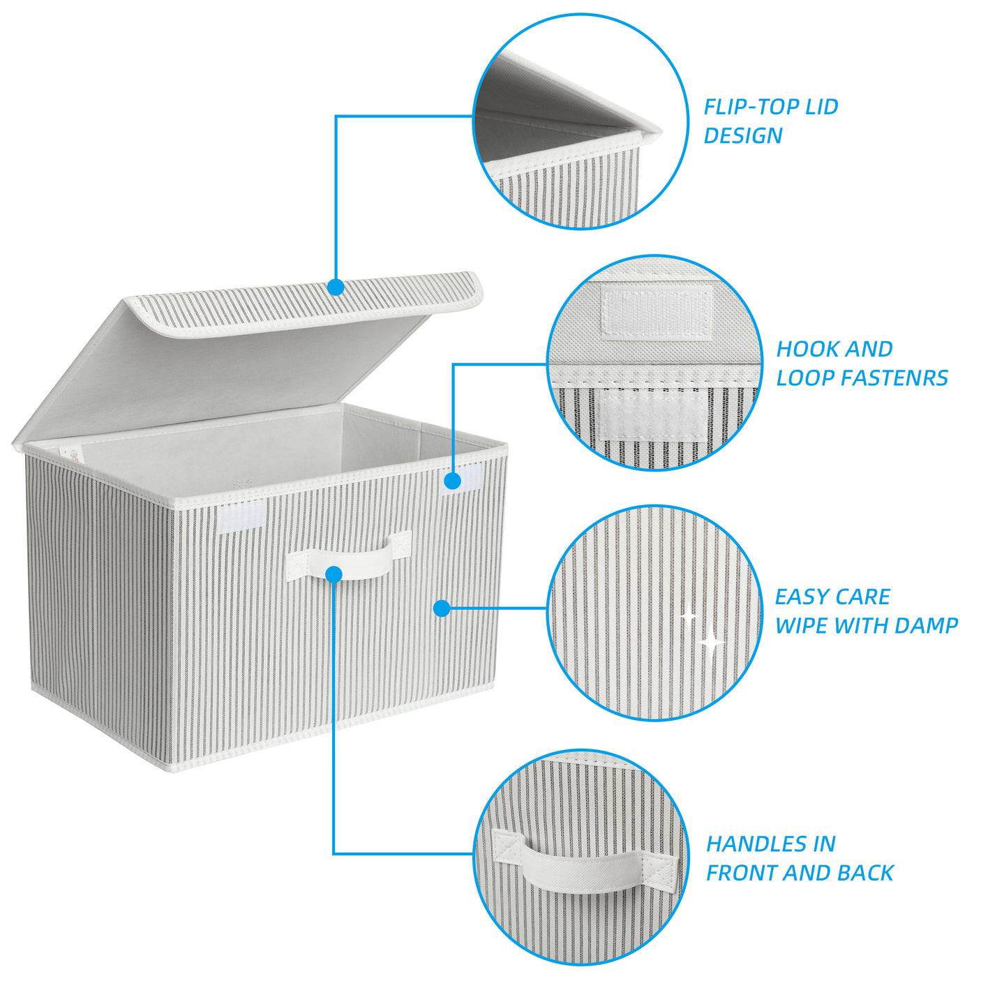Storage Bins with Flip-up Lids