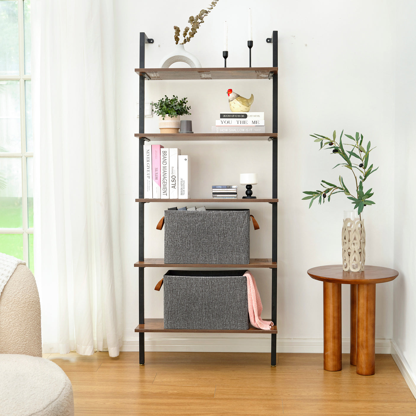 Fabric Storage Bins with Metal Frame, 4 Pack