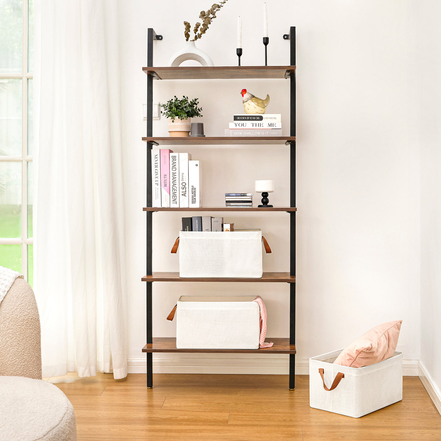 Fabric Storage Bins with Metal Frame, 4 Pack