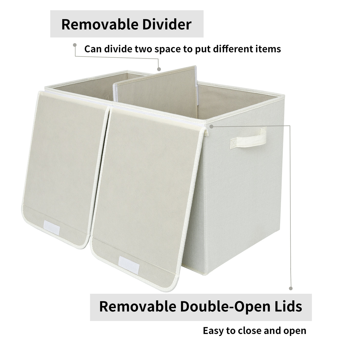 Large Storage Bins with Lids and Label Holder