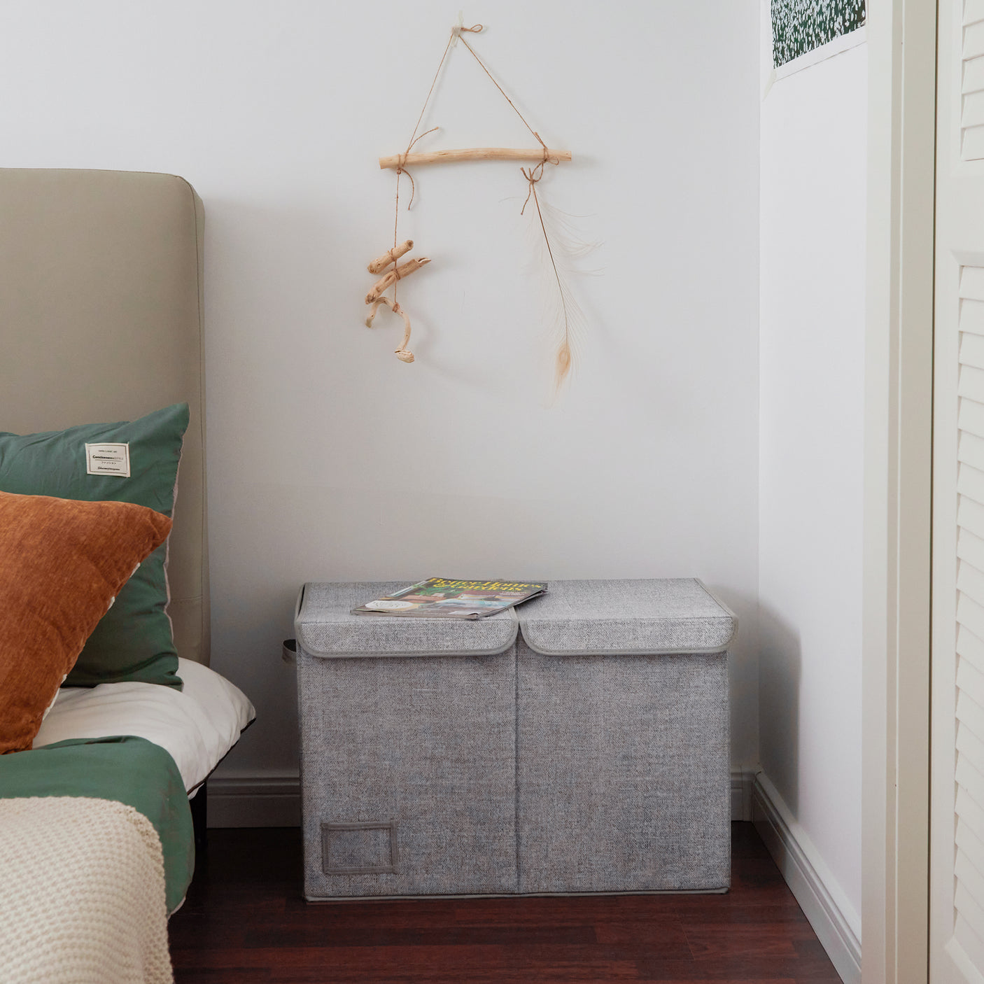 Large Storage Bins with Lids and Label Holder