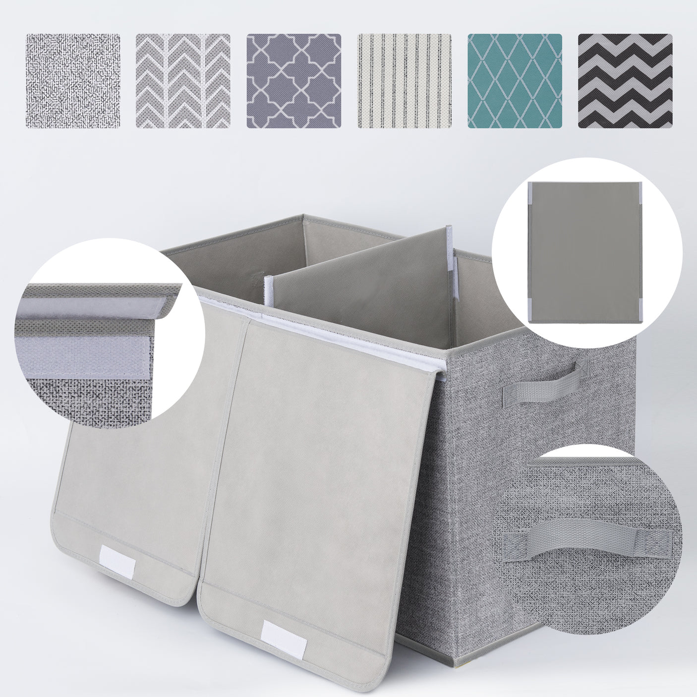 Large Storage Bins with Lids and Label Holder