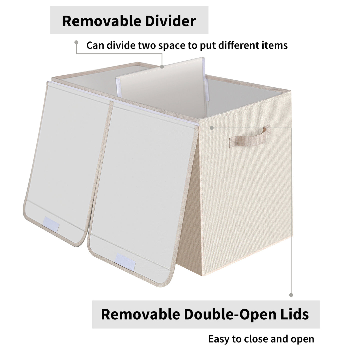 Large Storage Bins with Lids and Label Holder