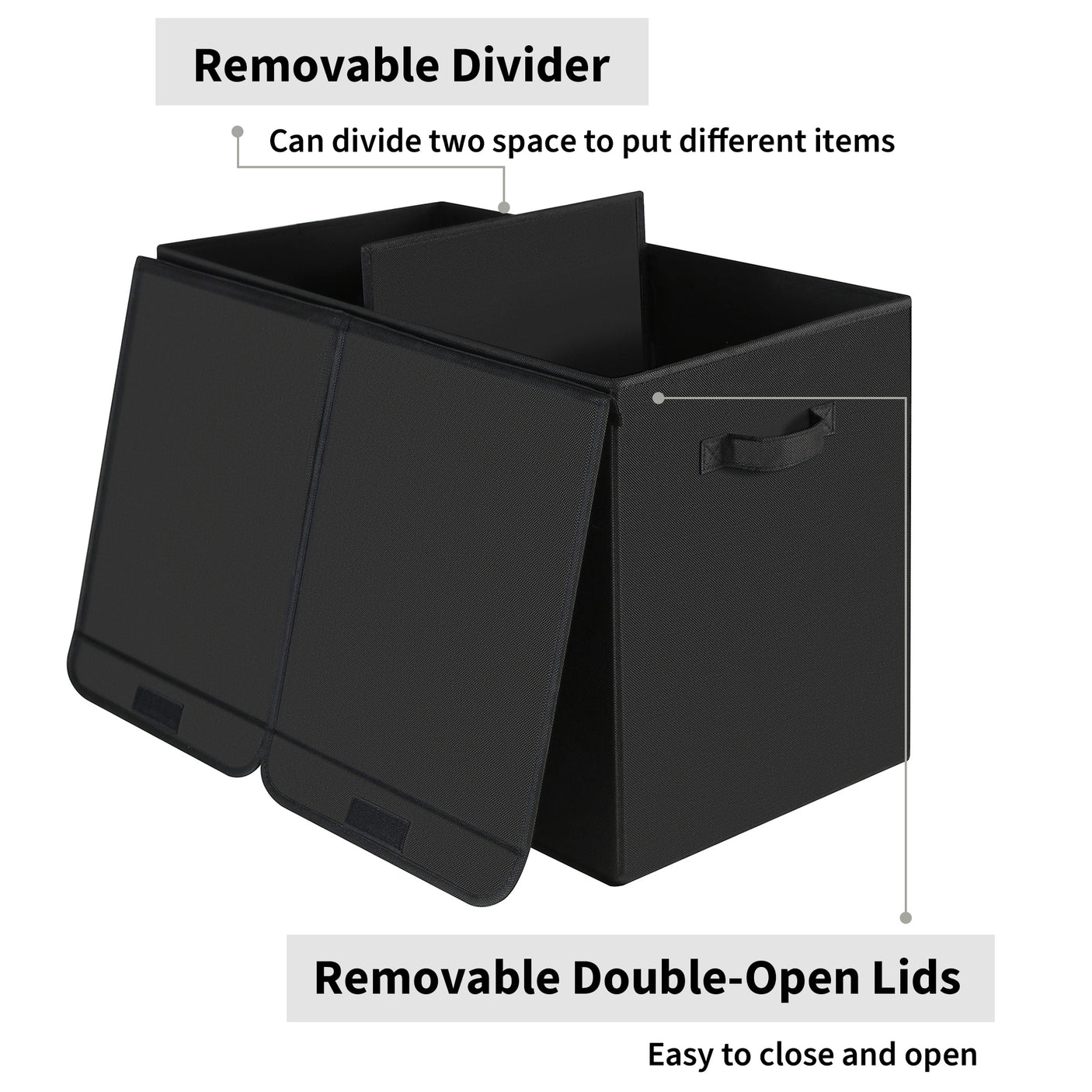 Large Storage Bins with Lids and Label Holder