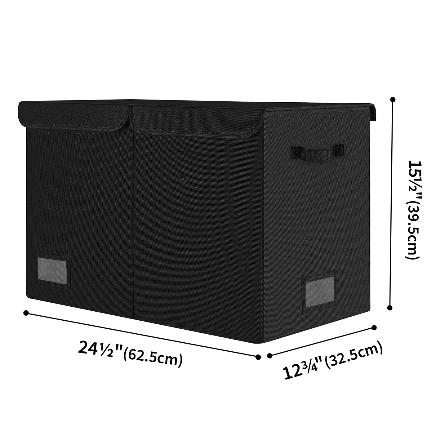 Large Storage Bins with Lids and Label Holder