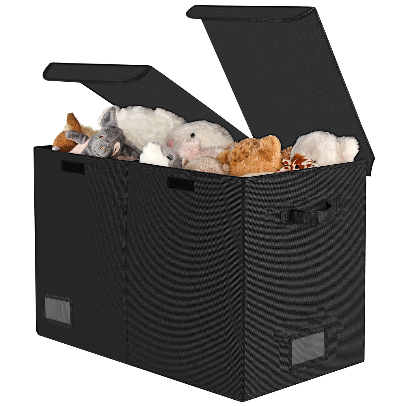 Large Storage Bins with Lids and Label Holder
