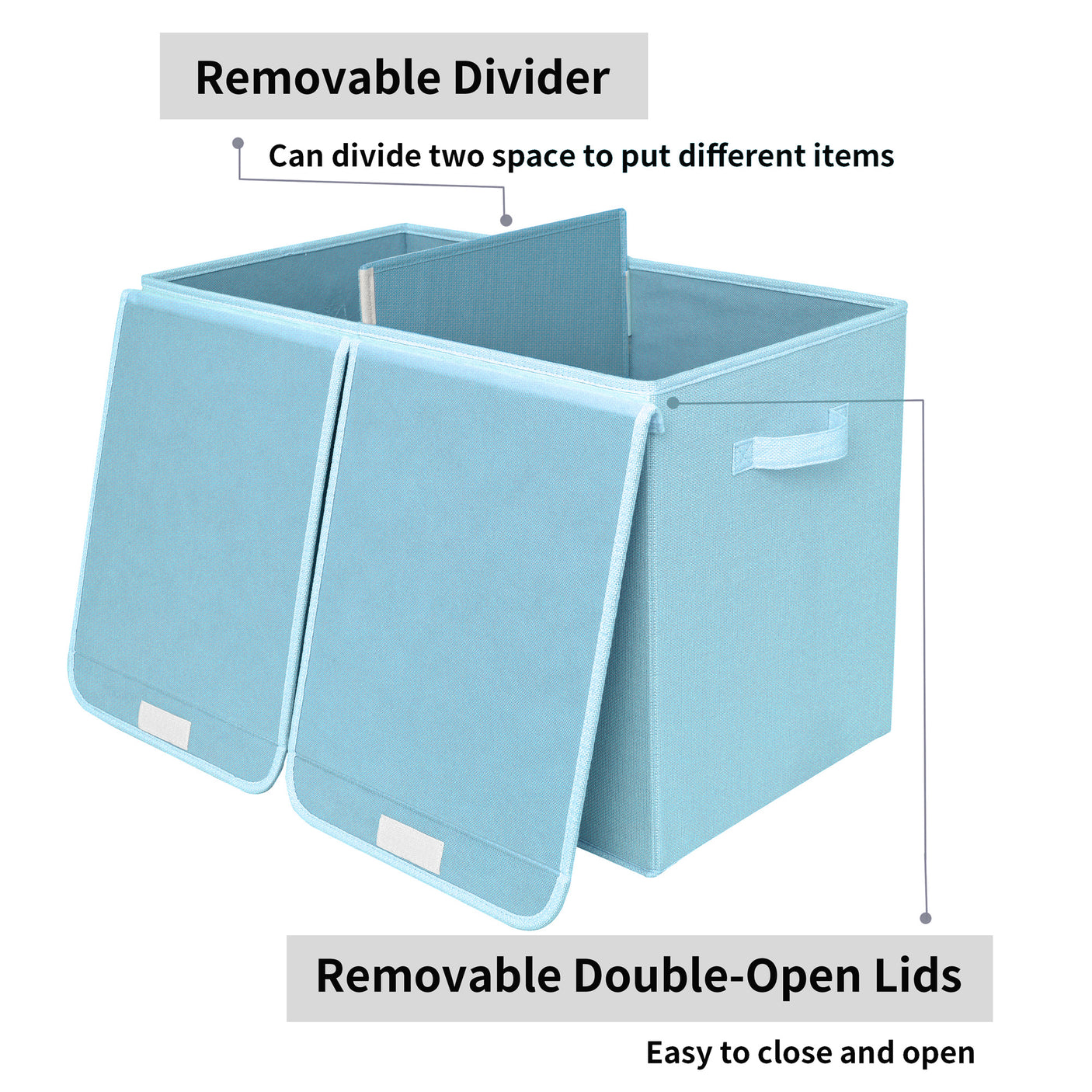 Large Storage Bins with Lids and Label Holder