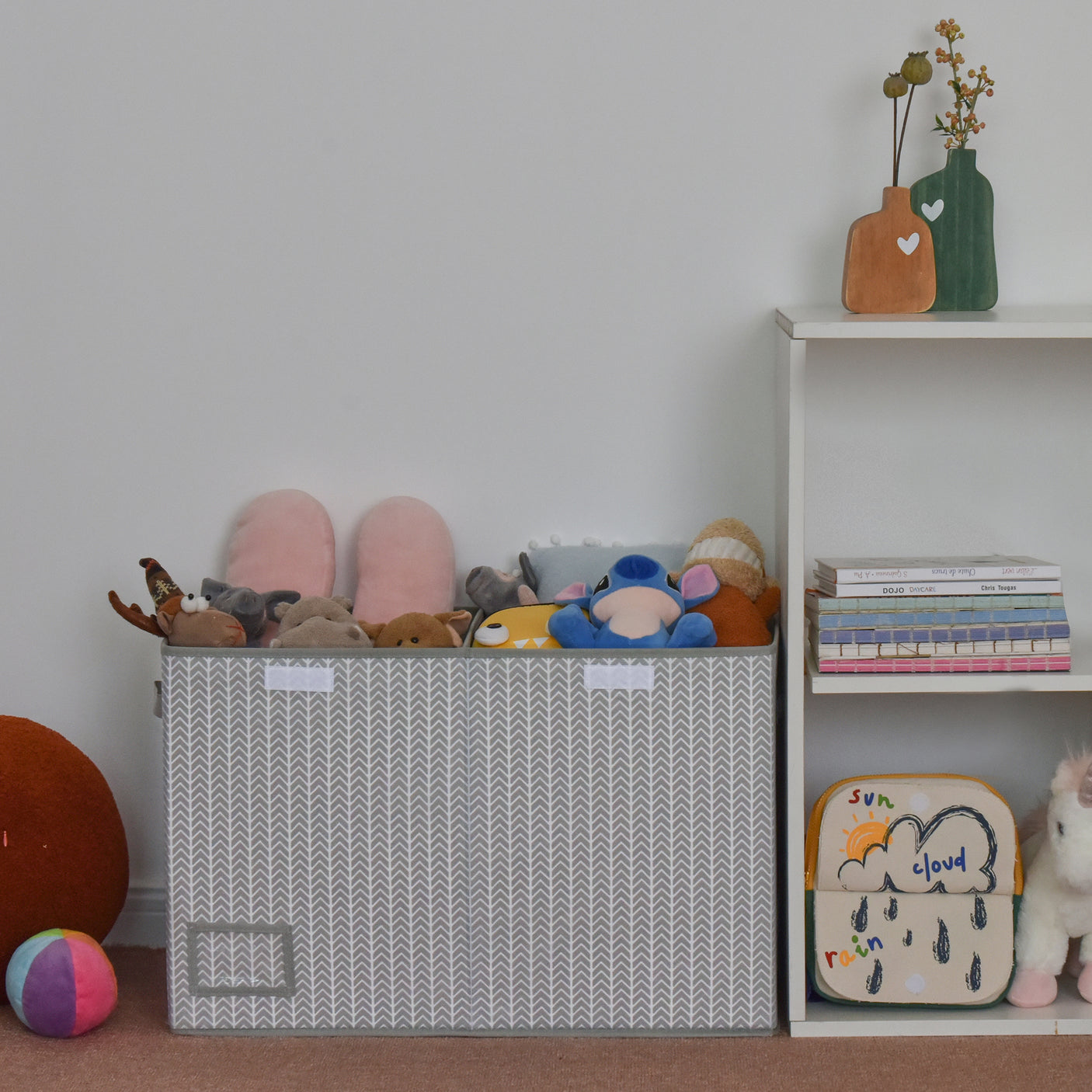 Large Storage Bins with Lids and Label Holder